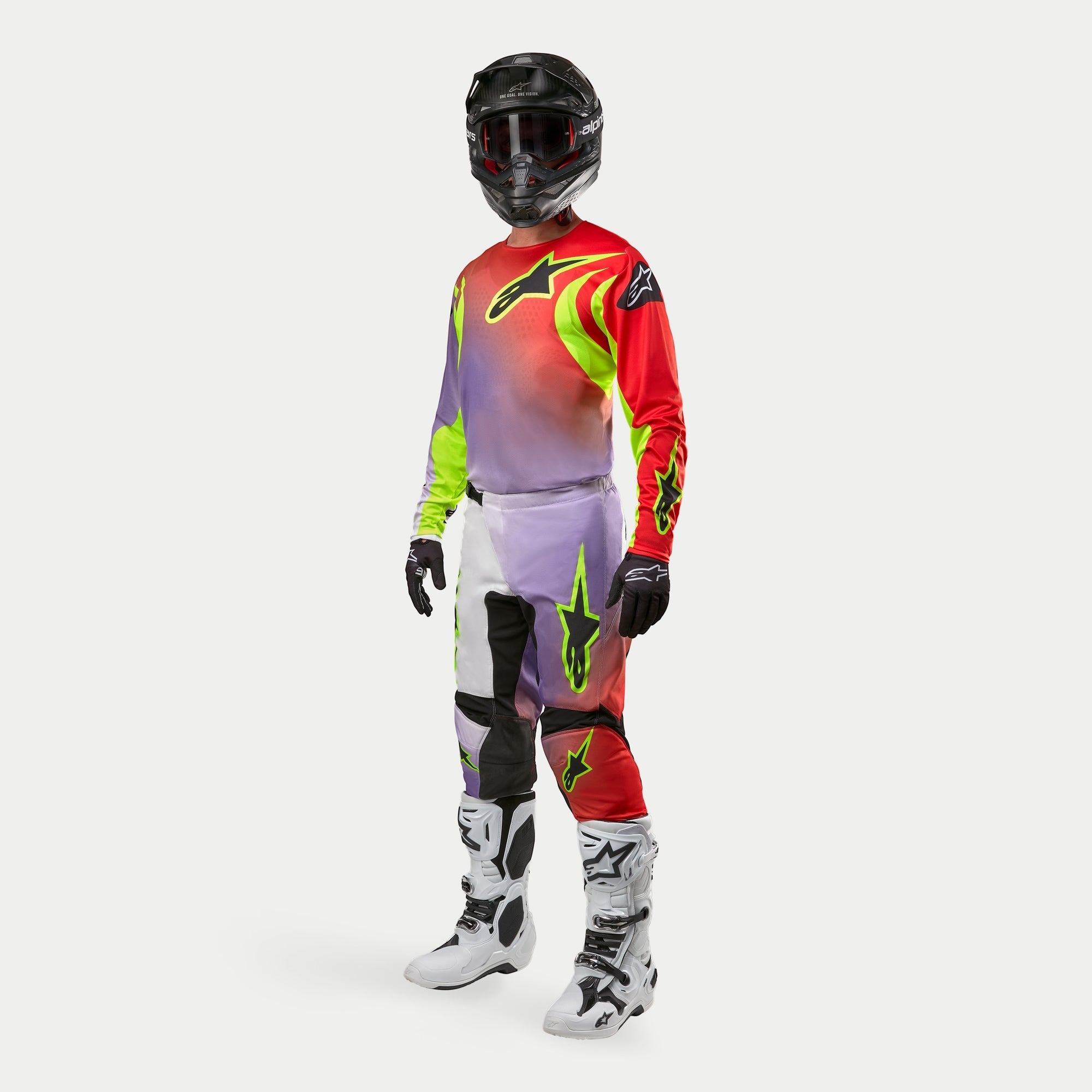 Alpinestars 2024 Fluid Lucent Pants - White Neon-Red Fluro-Yellow