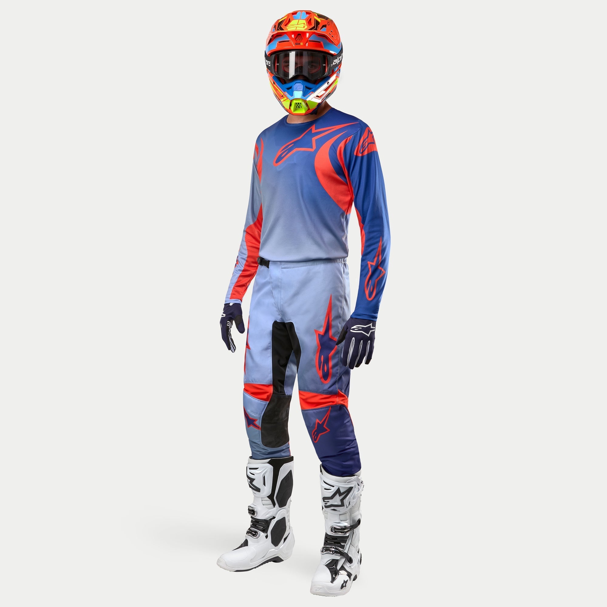 Alpinestars 2024 Fluid Lucent Pants - Blue Ram Hot Orange