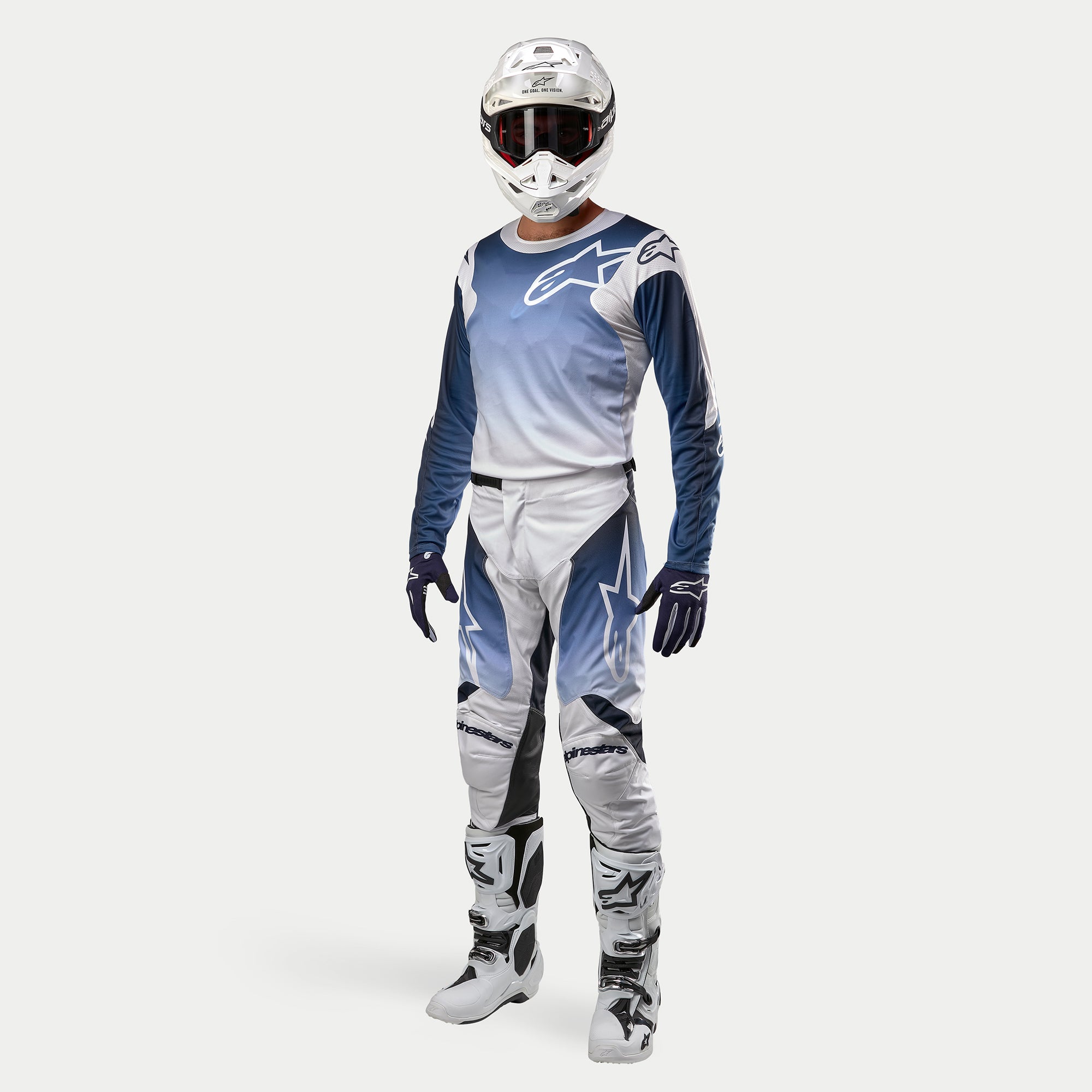 Alpinestars 2024 Racer Hoen Pants - White Dark Navy Light Blue