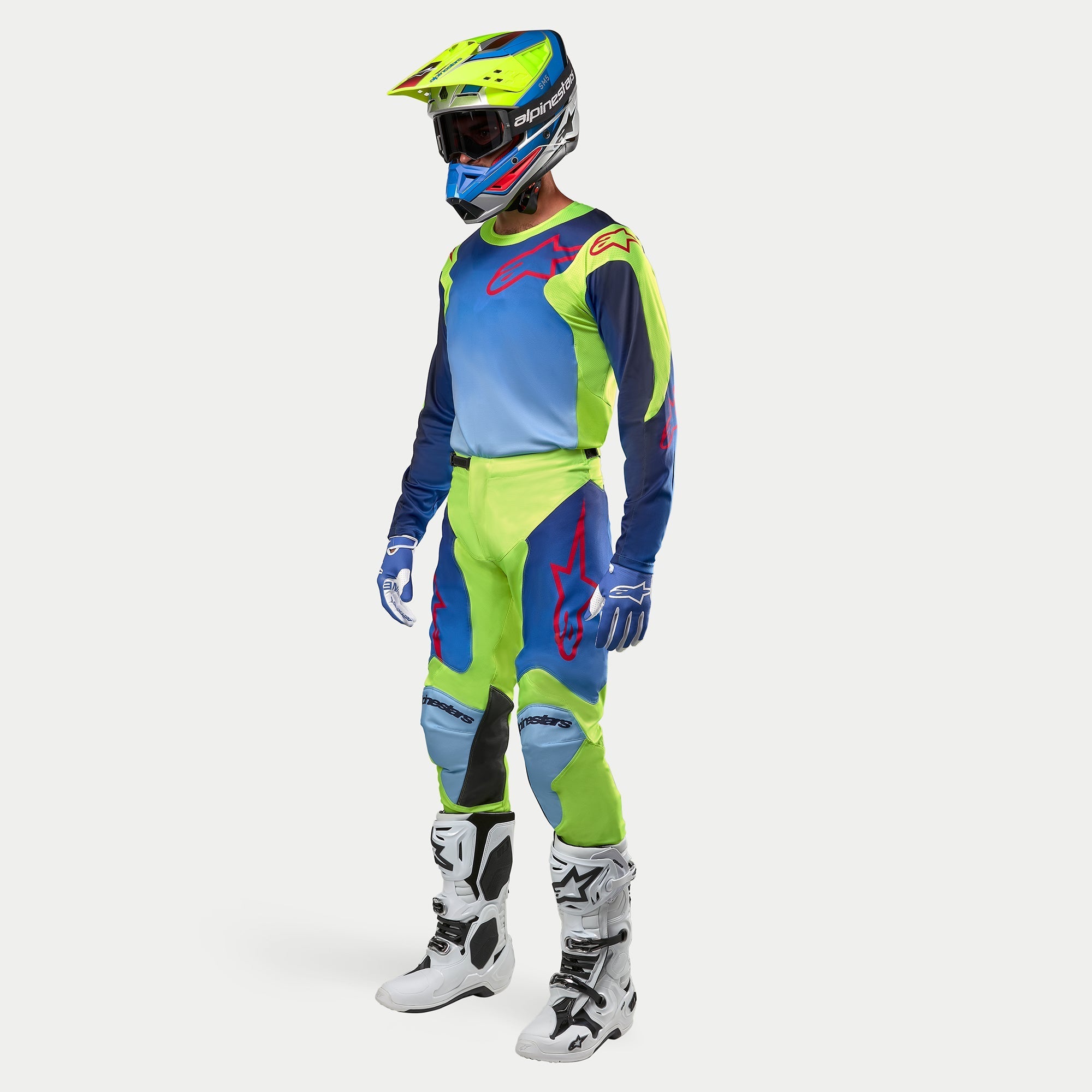 Alpinestars 2024 Racer Hoen Pants - Fluro Yellow Blue Night Navy