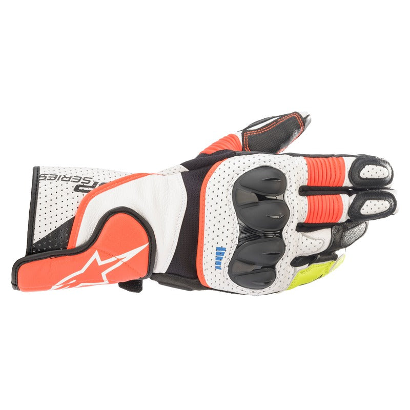 Alpinestars SP2 V3 Motorcycle Gloves - White/Black/Yellow/Red