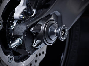 An EP Paddock Stand Bobbin seamlessly fitted the rear wheel spindle of the Yamaha XSR700 XTribute.