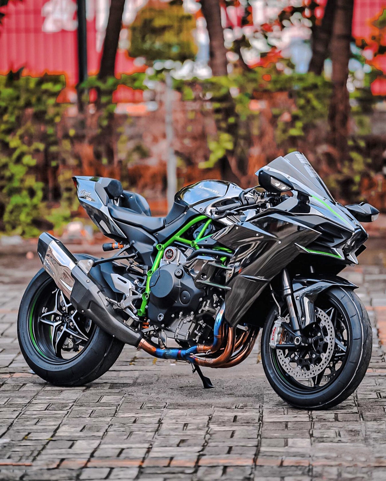 Kawasaki H2 H2R Vandemon Bimodal Stealth Titanium Exhaust System