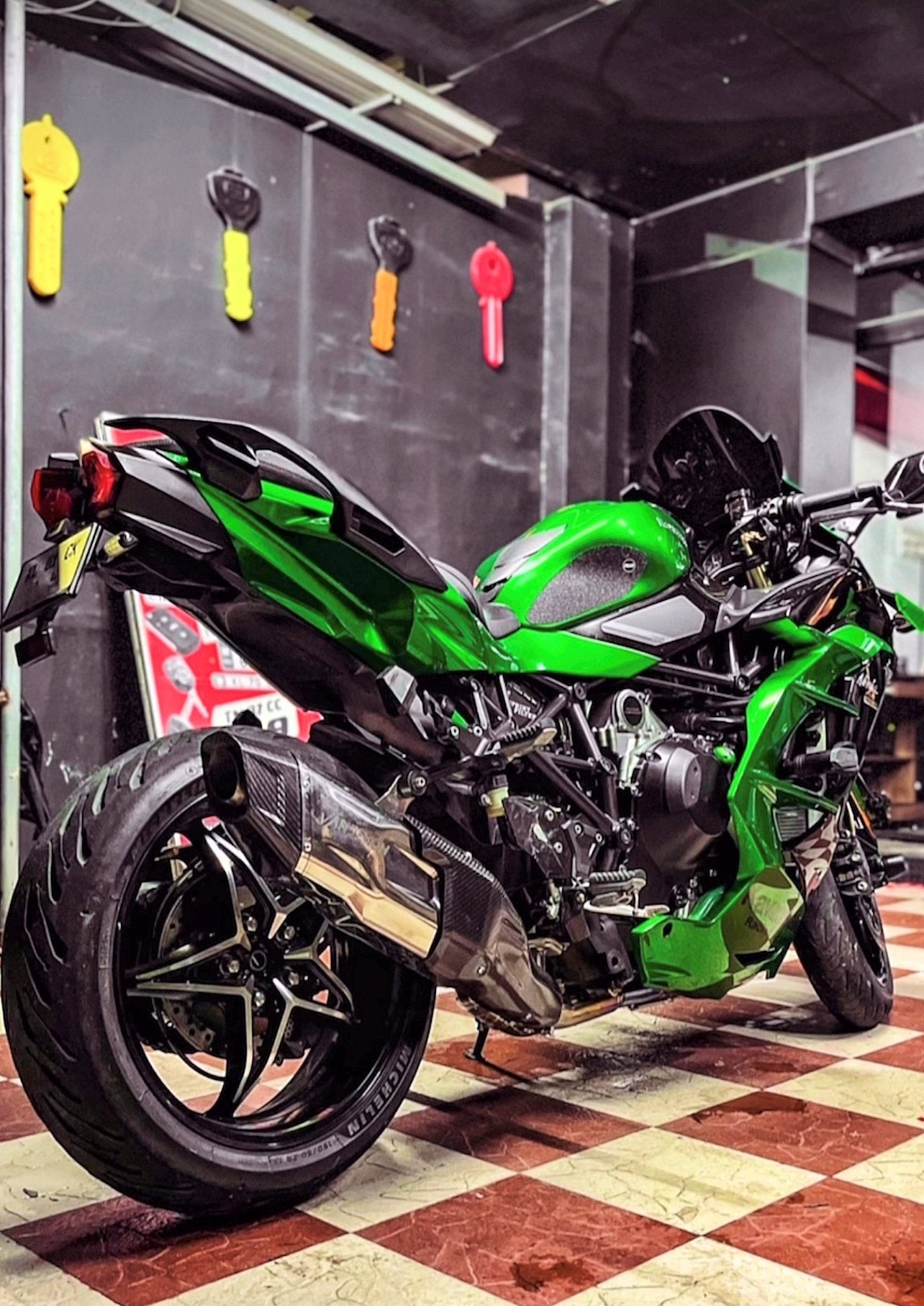 Kawasaki H2 SE SX Vandemon Bimodal Stealth Titanium Exhaust System