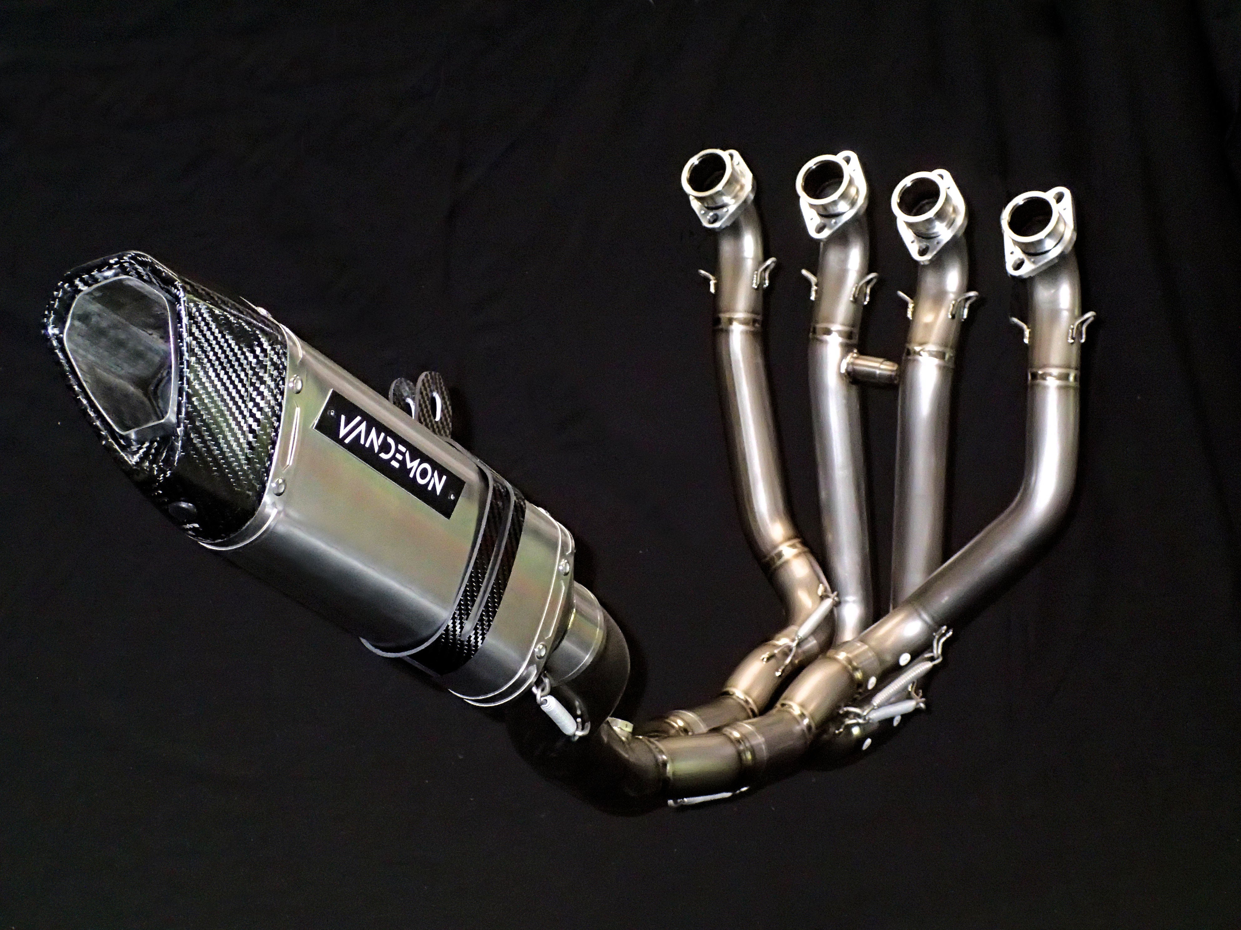 Kawasaki ZX10R & ZX10RR Vandemon Titanium Exhaust & Carbon Fibre Muffler