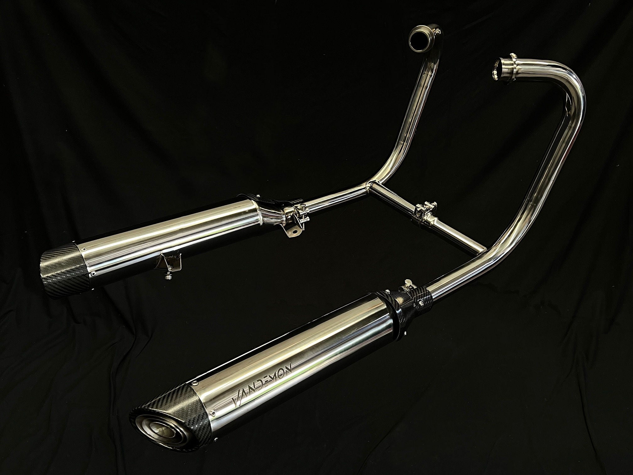 Triumph Bonneville Bobber & Speedmaster 1200 Polished Titanium Exhaust with H Pipe