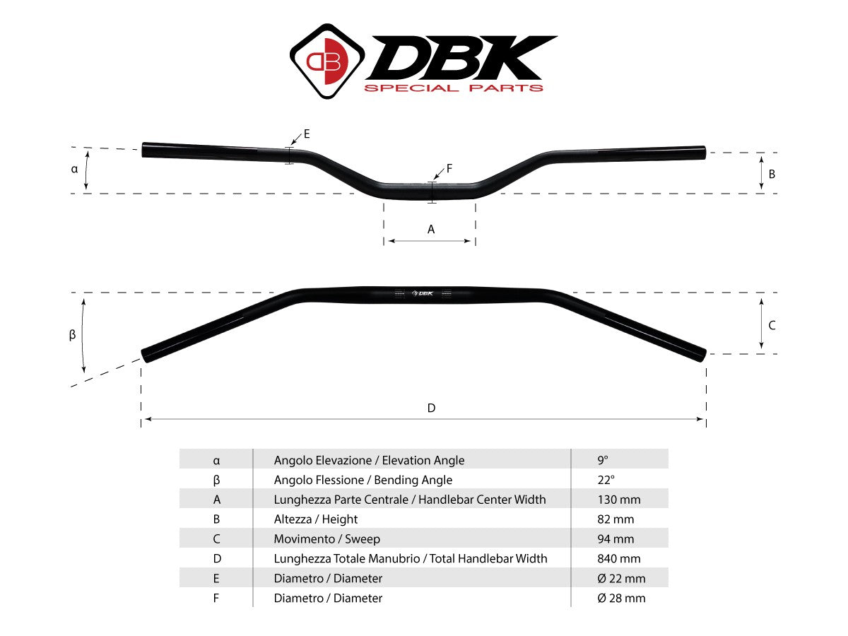 HAN01 - VARIABLE SECTION HANDLEBAR ?? 22-28 mm