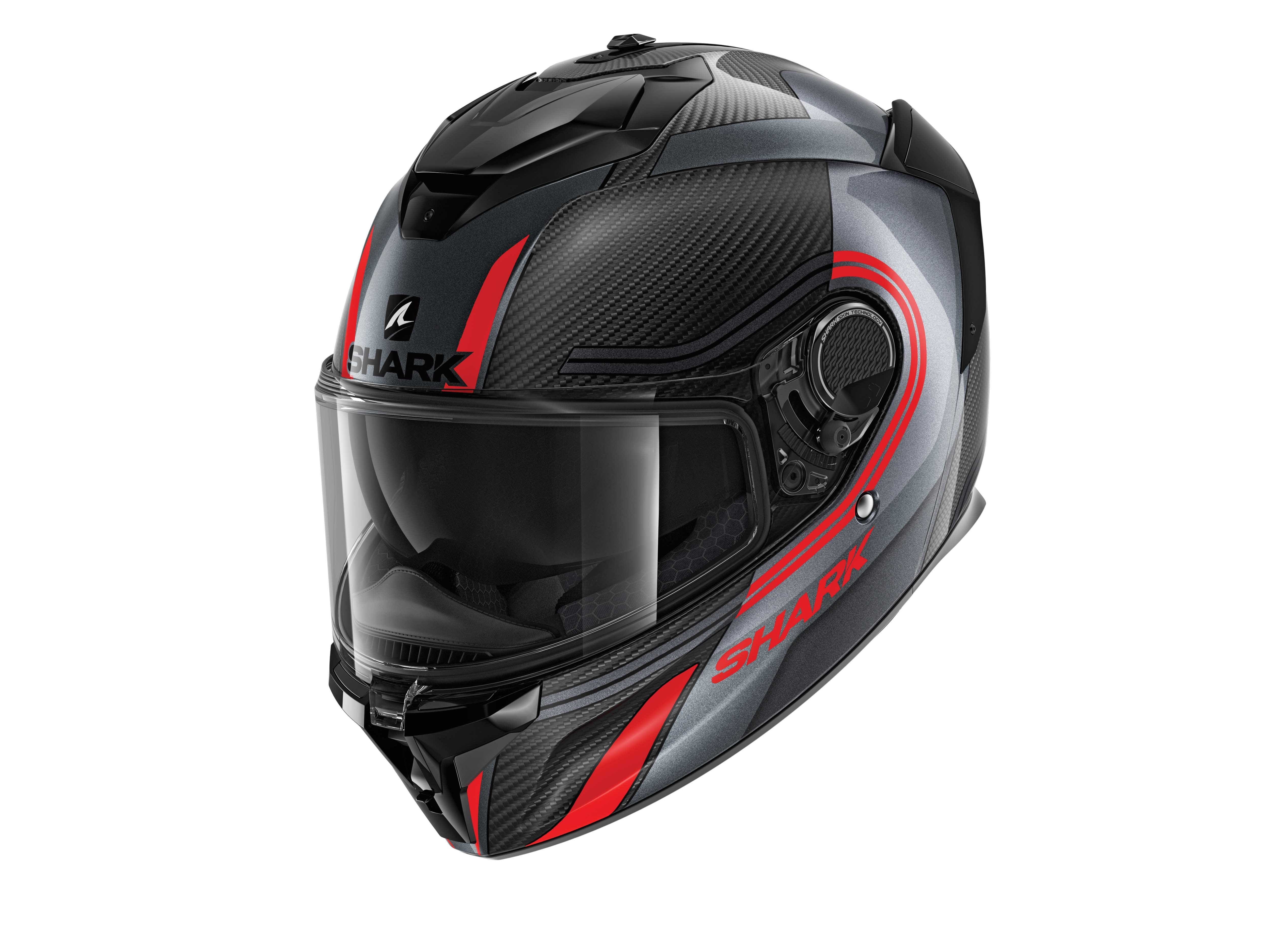 Shark Spartan GT Carbon Tracker Helmet Carbon/Anth/Red