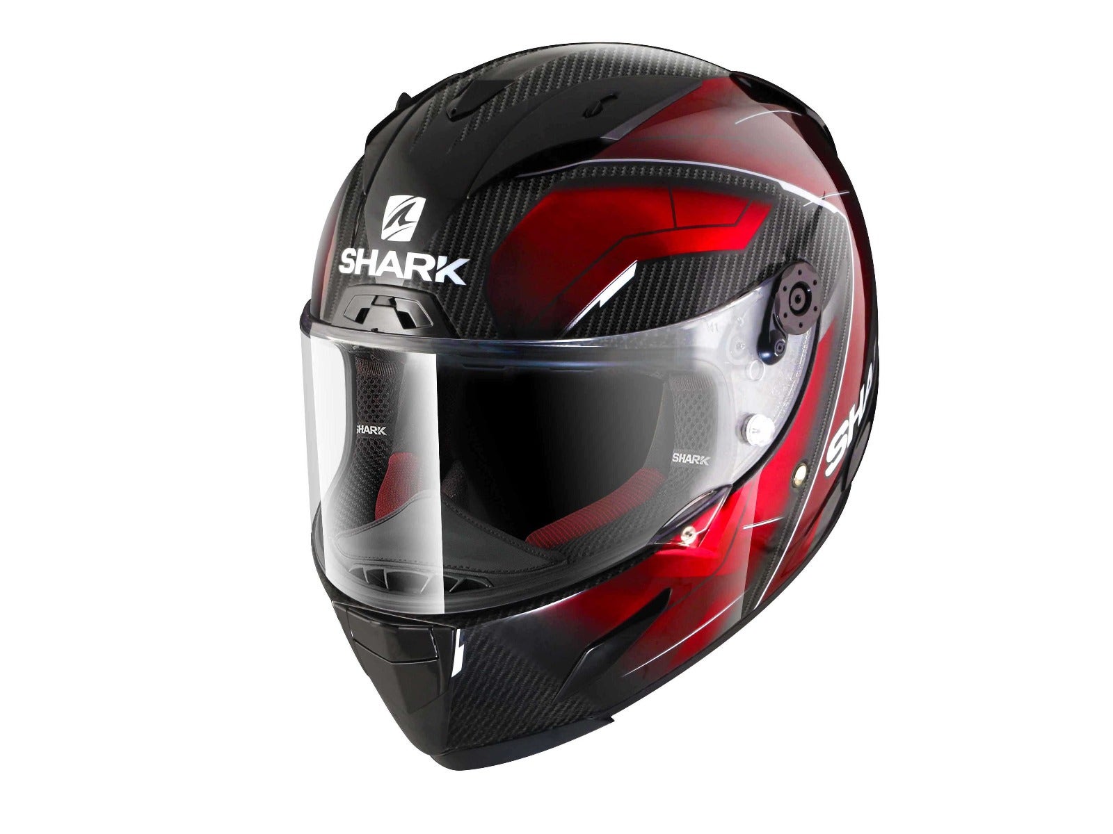 Shark Race-R Pro Carbon Deager Helmet Carbon/Chrome/Red
