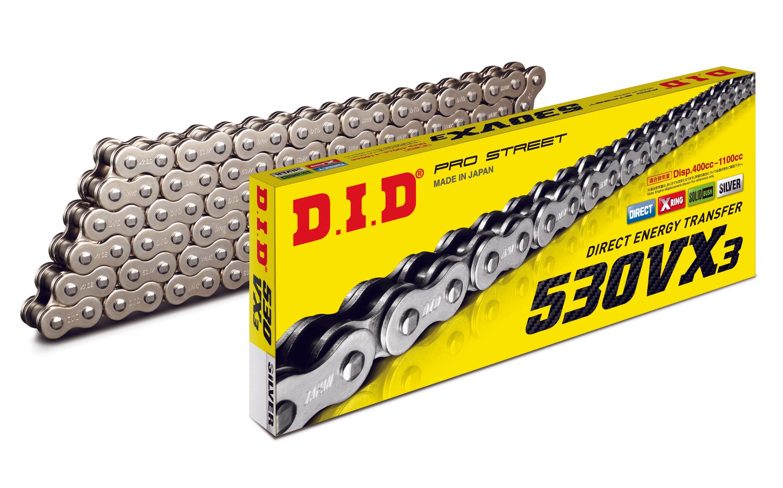 DID 530/50VX3 S&S -122 ZB  Pro Street  X-Ring  Silver Drive Chain