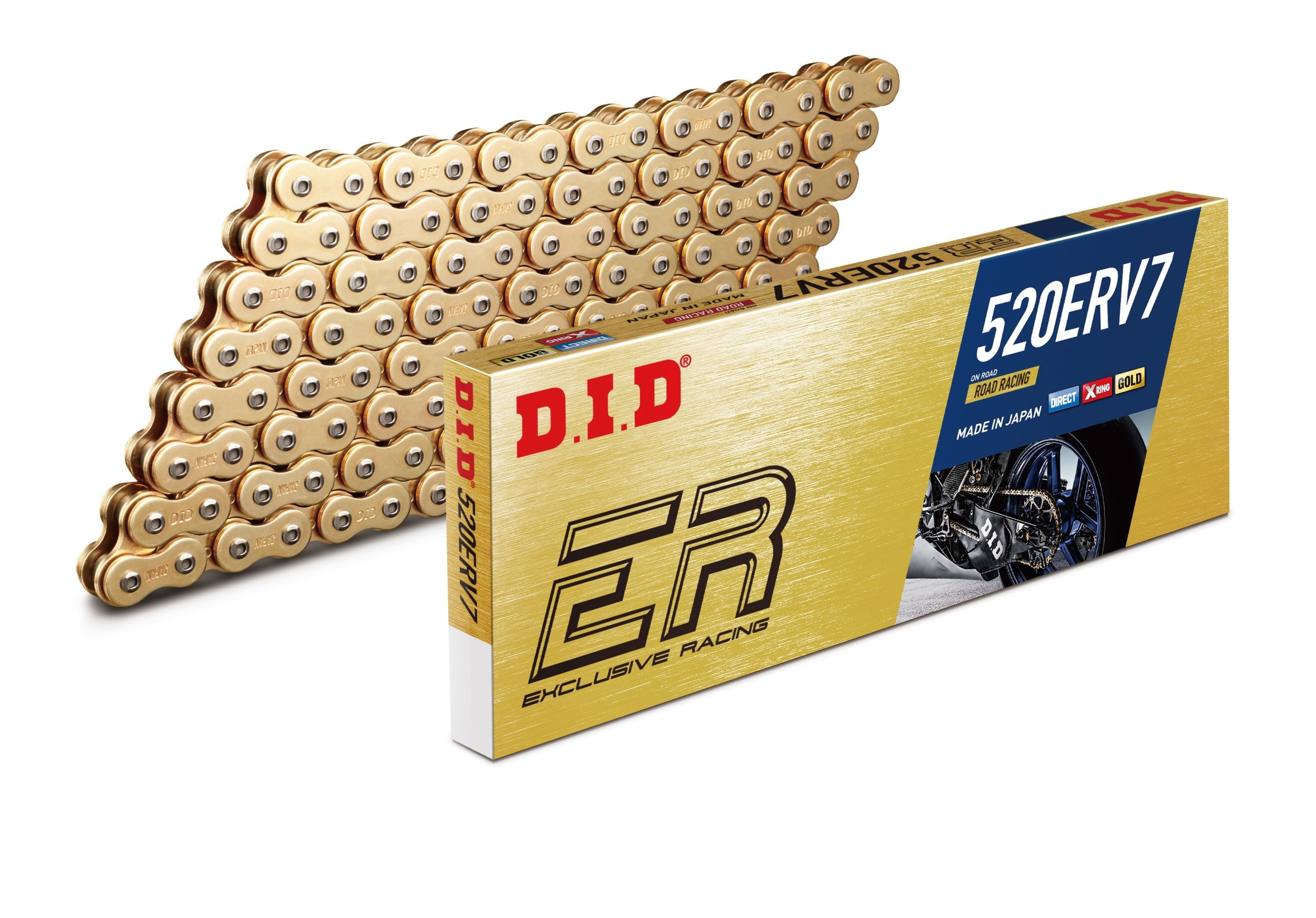 DID 520ERV7 G-120 ZB Race X-Ring Drive Chain - Gold